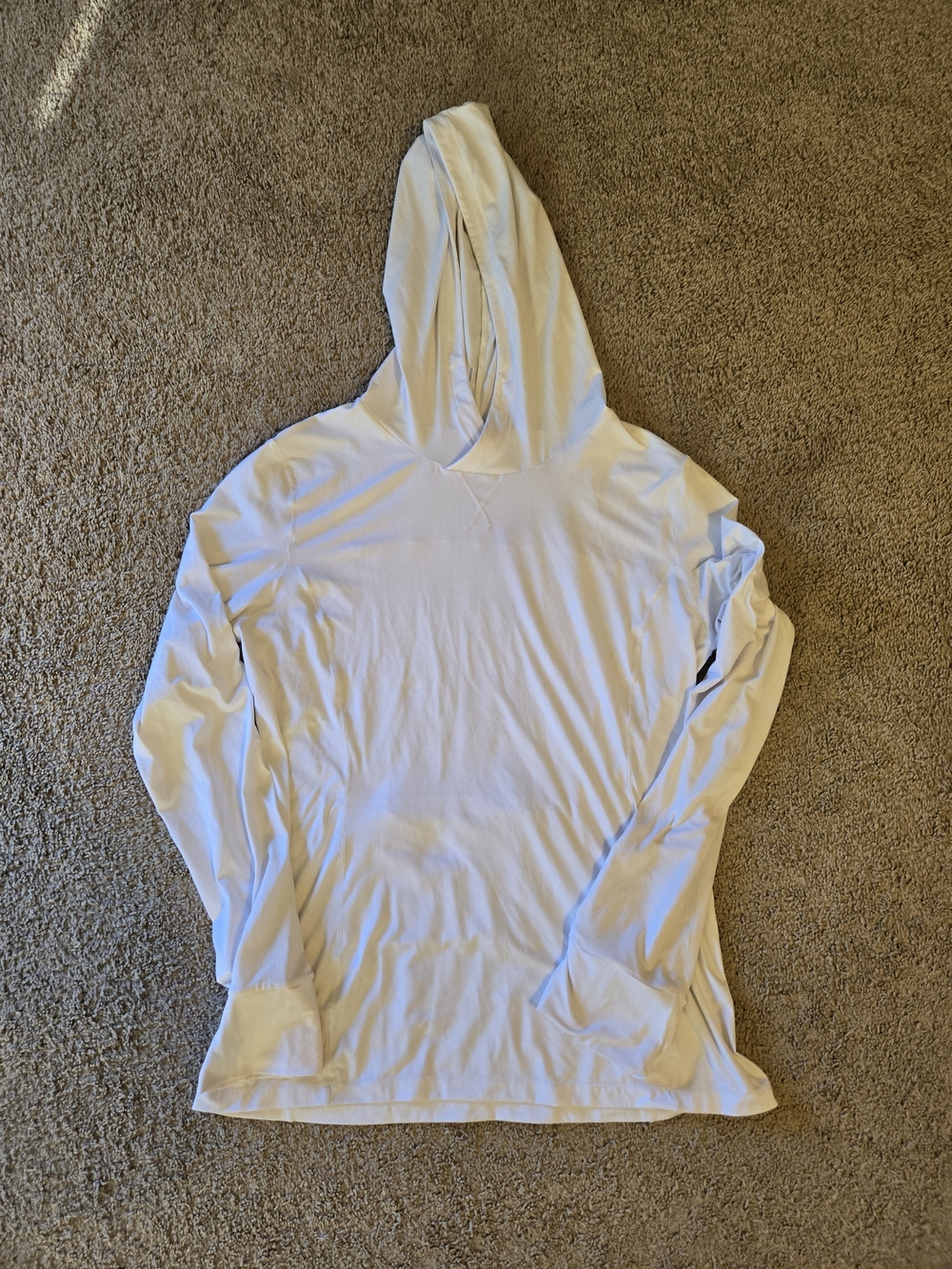 Fabletics White Crossover Pullover Performance Hoodie Sz L